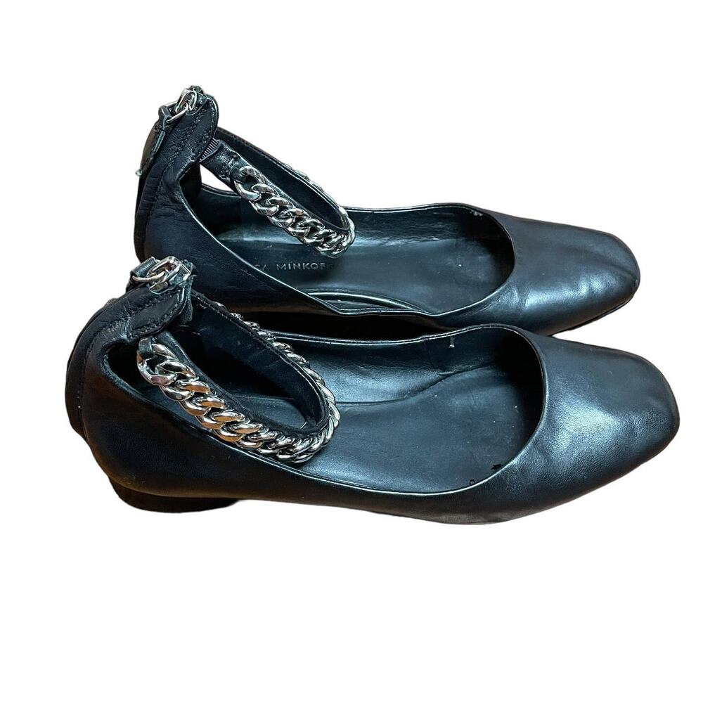 Rebecca Minkoff Raakel Chain Strap Ballet Flat In Black Balletcore Leather Shoes